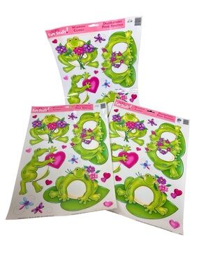 Love Fun Stuff Vintage Frogs Decorative Window Clings Bedroom School Pediatrics